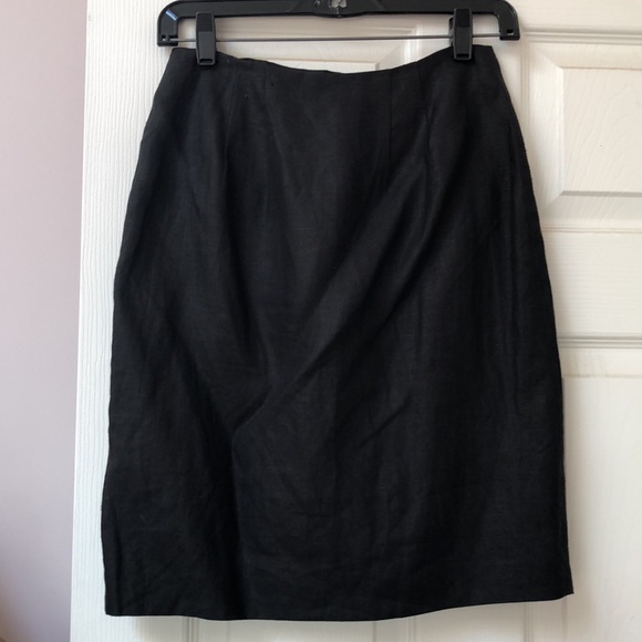 Ann Taylor Studio 100% linen black skirt size 4 - Picture 3 of 6